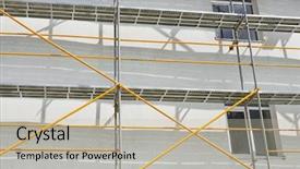  Presentation with scaffolding - Cool new presentation with capital equipment - scaffolding near a new house backdrop and a mint green colored foreground