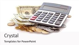  Presentation with capital investment - Presentation theme having capital gains losses - calculation of financial growth background and a  colored foreground
