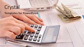  Presentation with capital investment - Presentation consisting of capital gains losses - calculation of financial growth background and a lemonade colored foreground