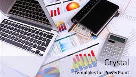  Presentation with financial - Cool new PPT theme with capital investment - financial paper charts and graphs backdrop and a  colored foreground