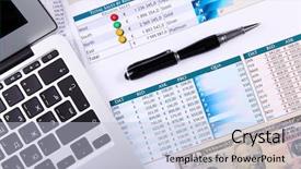  Presentation with financial - Slides featuring capital investment - financial paper charts and graphs background and a light blue colored foreground