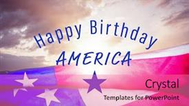  Presentation with american flag - Presentation theme consisting of capital letters usa - blue fourth of july graphic background and a coral colored foreground