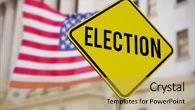  Presentation with election - Cool new PPT layouts with capital letters usa - election text against american flag backdrop and a yellow colored foreground
