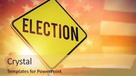  Presentation with election - Slide deck featuring capital letters usa - election text against panoramic view background and a yellow colored foreground