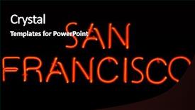  Presentation with san francisco - PPT layouts having capital letters usa - red neon sign background and a black colored foreground