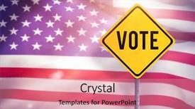  Presentation with american flag - Colorful PPT theme enhanced with capital letters usa - vote text against close-up backdrop and a coral colored foreground