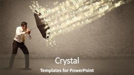  Presentation with business man climbs up to the top of 3d success stairs steps - Beautiful presentation theme featuring capital market - business man holding umbrella backdrop and a violet colored foreground