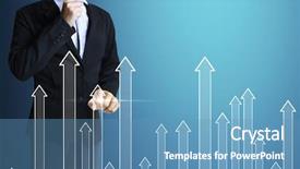  Presentation with airline financial - Colorful theme enhanced with capital market - businessman with financial symbols coming backdrop and a  colored foreground