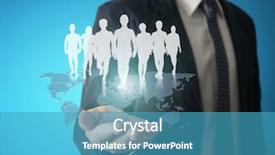  Presentation with financial welness - Slide deck enhanced with capital market - businessman with financial symbols coming background and a  colored foreground