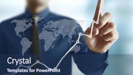  Presentation with financial - Presentation theme consisting of capital market - businessman with financial symbols coming background and a ocean colored foreground