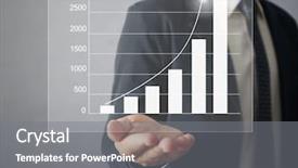  Presentation with financial welness - PPT theme having capital market - businessman with financial symbols coming background and a  colored foreground