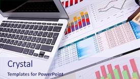  Presentation with capital market - Amazing PPT theme having capital market - financial paper charts and graphs backdrop and a sky blue colored foreground