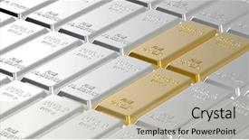  Presentation with capital market - Amazing theme having capital market - gold and platinum ingots computer backdrop and a mint green colored foreground