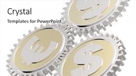  Presentation with capital market - PPT layouts enhanced with capital market - linked gear with a dollar background and a white colored foreground