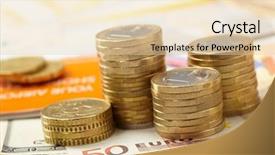  Presentation with capital market - Presentation enhanced with capital market - money on the table background and a lemonade colored foreground