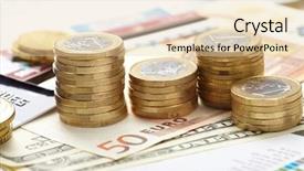  Presentation with capital market - Presentation theme having capital market - money on the table background and a lemonade colored foreground