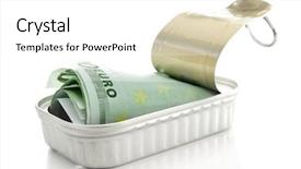  Presentation with euro - Colorful theme enhanced with capital market - wad of euro bills backdrop and a white colored foreground