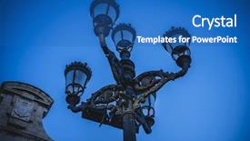  Presentation with architecture city - Presentation theme featuring capital of spain the city background and a teal colored foreground