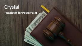  Presentation with judge - Colorful presentation enhanced with capital punishment law concept - judge on folder with dollars backdrop and a dark gray colored foreground