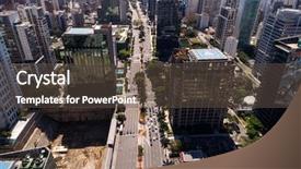  Presentation with avenue - PPT layouts enhanced with capital structure - faria lima avenue in sao background and a tawny brown colored foreground