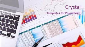  Presentation with financial - Slide set featuring capital structure - financial paper charts and graphs background and a sky blue colored foreground