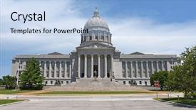  Presentation with capitol - Colorful theme enhanced with capital structure - missouri state capitol in jefferson backdrop and a light blue colored foreground