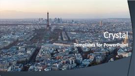  Presentation with paris france - Slide deck with capital structure - paris france skyline background and a gray colored foreground