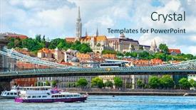  Presentation with view of kerak castle crusader - Colorful slide set enhanced with capital structure - view to fishermans bastion castle backdrop and a sky blue colored foreground