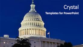  Presentation with capitol - PPT theme enhanced with capitol at night - washington dc background and a navy blue colored foreground