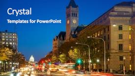  Presentation with avenue - Amazing theme having capitol at night washington backdrop and a ocean colored foreground