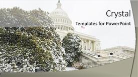  Presentation with capitol - PPT layouts consisting of capitol buildin in snow background and a sky blue colored foreground