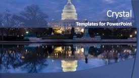  Presentation with united states capitol building - Slides consisting of capitol building at night - washington background and a ocean colored foreground