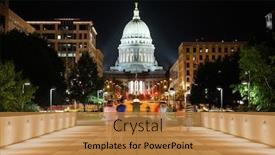  Presentation with wisconsin - PPT layouts consisting of capitol-building-at-night background and a gold colored foreground