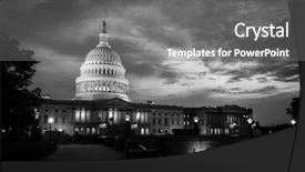 Presentation with united states capitol building - Presentation design having capitol building at night background and a gray colored foreground