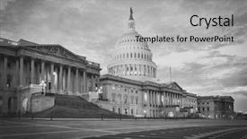  Presentation with united states capitol building - Audience pleasing theme consisting of capitol building at night backdrop and a light gray colored foreground