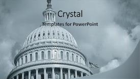  Presentation with united states capitol building - Theme consisting of panorama - blurred defocused night lights background and a  colored foreground.