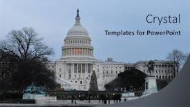  Presentation with united states capitol building - Presentation design having capitol building during christmas - washington dc united states background and a light blue colored foreground