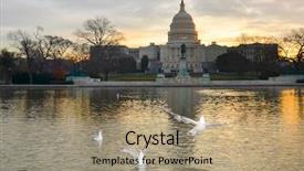  Presentation with capitol - Theme having capitol building during sunrise background and a  colored foreground