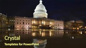  Presentation with united states capitol building - Presentation enhanced with capitol building east facade background and a tawny brown colored foreground