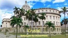  Presentation with cuba - PPT theme with capitol building in havanna cuba background and a tawny brown colored foreground