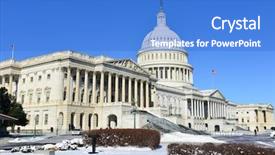  Presentation with united states capitol building - Amazing slide deck having capitol building in snow - washington backdrop and a teal colored foreground