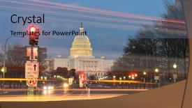  Presentation with avenue - Amazing presentation having capitol building night view backdrop and a teal colored foreground