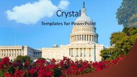  Presentation with congress - Beautiful PPT theme featuring capitol building washington dc sunlight backdrop and a light blue colored foreground