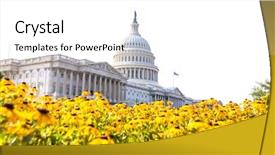  Presentation with congress - Theme featuring capitol building washington dc yellow background and a white colored foreground