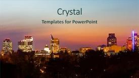  Presentation with night - Cool new presentation theme with capitol california - sacramento at night backdrop and a light blue colored foreground
