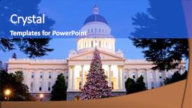  Presentation with christmas tree - Beautiful presentation featuring capitol christmas tree in sacramento backdrop and a cobalt blue colored foreground
