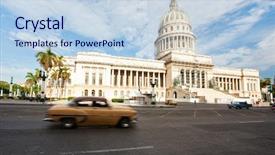  Presentation with capitol - Slide set consisting of capitol in old havana cuba background and a sky blue colored foreground