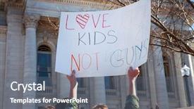  Presentation with teens - Audience pleasing slide deck consisting of capitol in protest of gun backdrop and a gray colored foreground