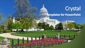  Presentation with united states - PPT layouts with capitol in spring - washington d background and a teal colored foreground