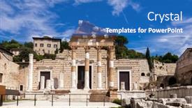  Presentation with forum - Presentation theme featuring capitolium-temple-of-the-capitoline background and a teal colored foreground